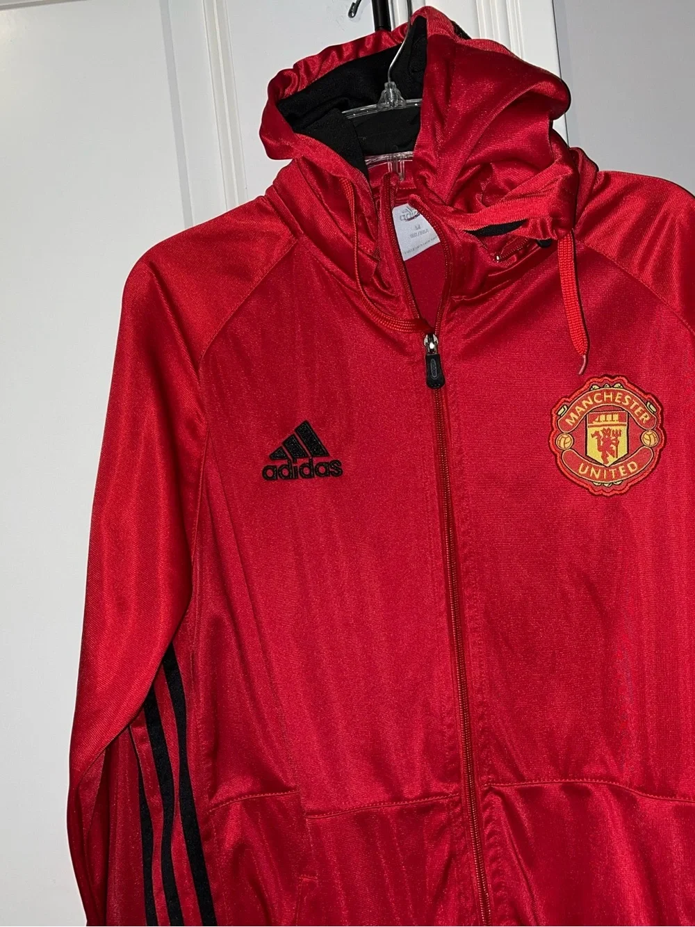 Manchester United Adidas Men’s Track Jacket Full Zip Hoodie Size M
